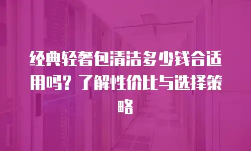 经典轻奢包清洁多少钱合适用吗？了解性价比与选择策略