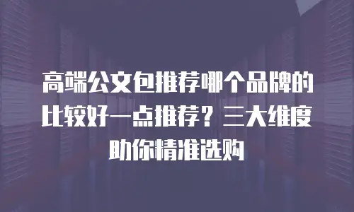高端公文包推荐哪个品牌的比较好一点推荐？三大维度助你精准选购