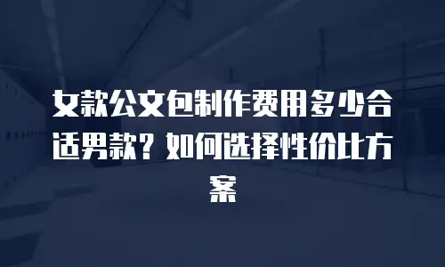 女款公文包制作费用多少合适男款？如何选择性价比方案