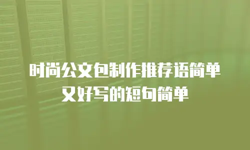 时尚公文包制作推荐语简单又好写的短句简单
