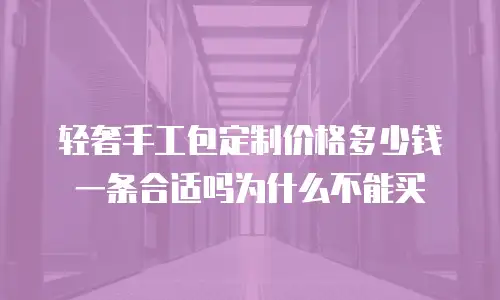 轻奢手工包定制价格多少钱一条合适吗为什么不能买