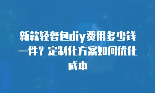 新款轻奢包diy费用多少钱一件？定制化方案如何优化成本