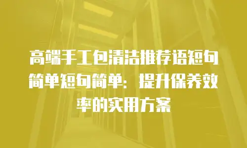 高端手工包清洁推荐语短句简单短句简单：提升保养效率的实用方案