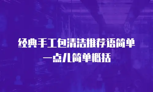 经典手工包清洁推荐语简单一点儿简单概括