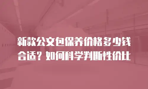 新款公文包保养价格多少钱合适？如何科学判断性价比