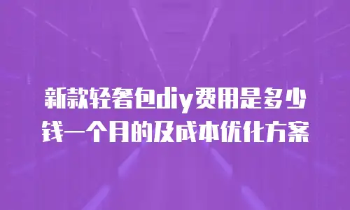 新款轻奢包diy费用是多少钱一个月的及成本优化方案