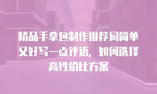 精品手拿包制作推荐词简单又好写一点评语，如何选择高性价比方案