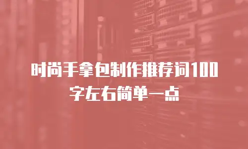 时尚手拿包制作推荐词100字左右简单一点