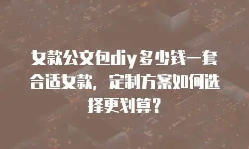 女款公文包diy多少钱一套合适女款，定制方案如何选择更划算？
