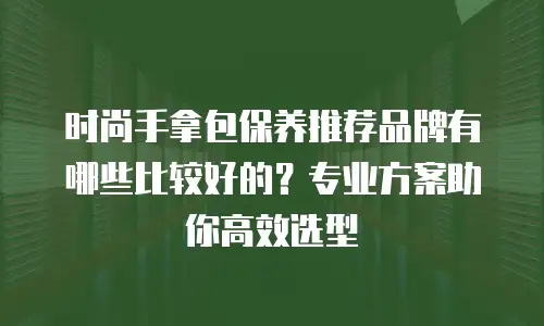 时尚手拿包保养推荐品牌有哪些比较好的？专业方案助你高效选型