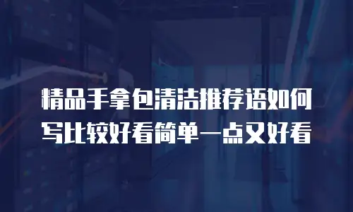 精品手拿包清洁推荐语如何写比较好看简单一点又好看