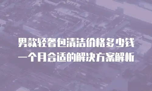 男款轻奢包清洁价格多少钱一个月合适的解决方案解析