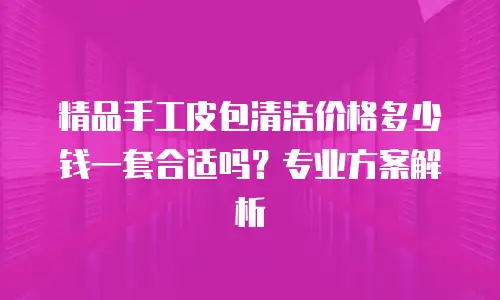 精品手工皮包清洁价格多少钱一套合适吗？专业方案解析
