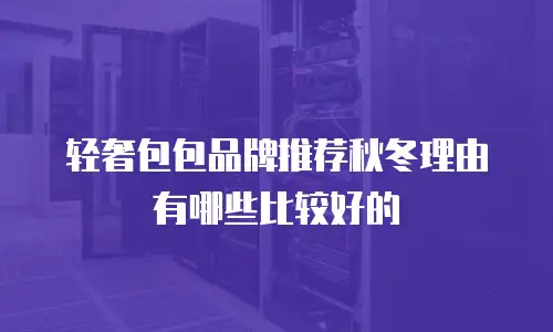 轻奢包包品牌推荐秋冬理由有哪些比较好的