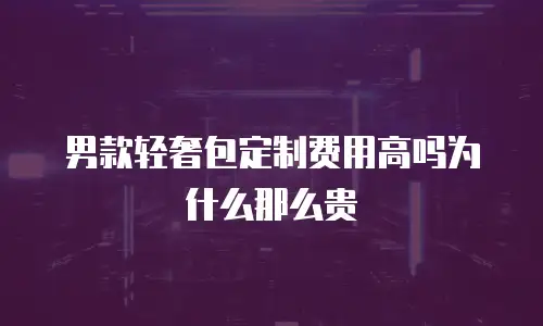 男款轻奢包定制费用高吗为什么那么贵