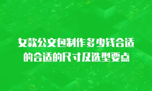 女款公文包制作多少钱合适的合适的尺寸及选型要点