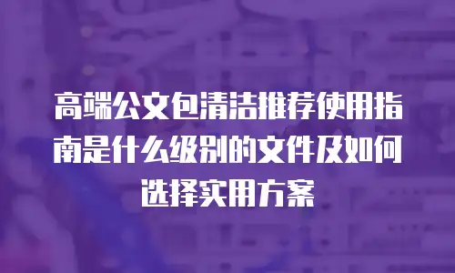 高端公文包清洁推荐使用指南是什么级别的文件及如何选择实用方案