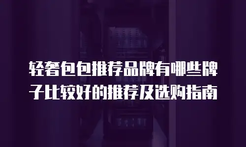 轻奢包包推荐品牌有哪些牌子比较好的推荐及选购指南