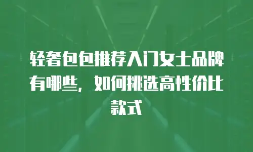 轻奢包包推荐入门女士品牌有哪些，如何挑选高性价比款式