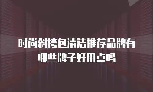 时尚斜挎包清洁推荐品牌有哪些牌子好用点吗