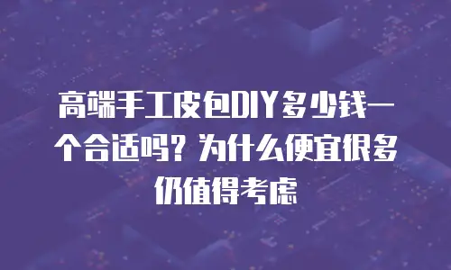高端手工皮包DIY多少钱一个合适吗？为什么便宜很多仍值得考虑