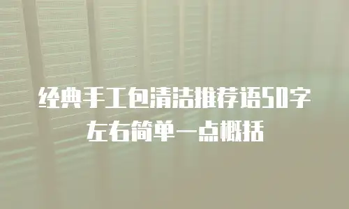 经典手工包清洁推荐语50字左右简单一点概括