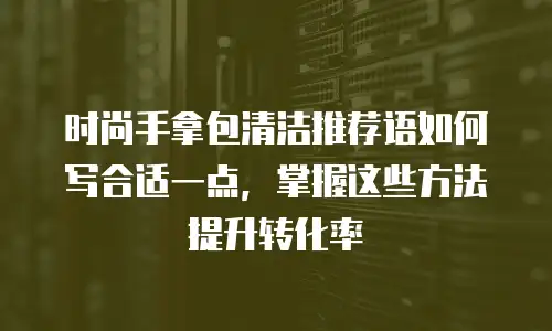 时尚手拿包清洁推荐语如何写合适一点，掌握这些方法提升转化率