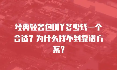 经典轻奢包DIY多少钱一个合适？为什么找不到靠谱方案？
