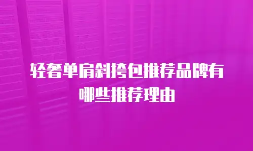 轻奢单肩斜挎包推荐品牌有哪些推荐理由