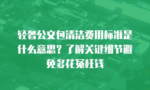 轻奢公文包清洁费用标准是什么意思？了解关键细节避免多花冤枉钱