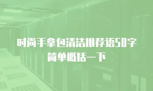 时尚手拿包清洁推荐语50字简单概括一下