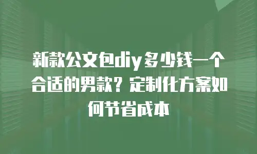 新款公文包diy多少钱一个合适的男款？定制化方案如何节省成本