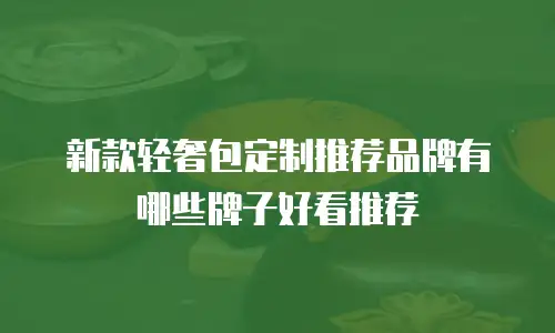新款轻奢包定制推荐品牌有哪些牌子好看推荐