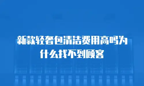 新款轻奢包清洁费用高吗为什么找不到顾客