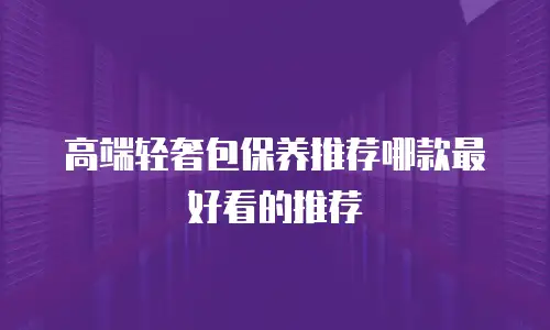 高端轻奢包保养推荐哪款最好看的推荐