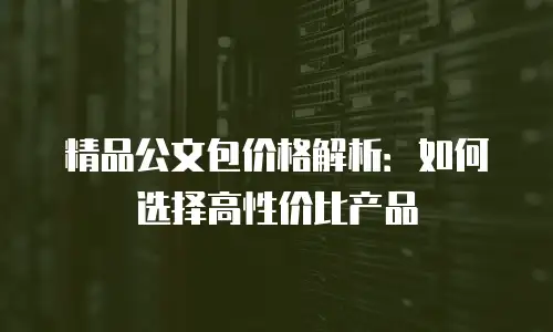 精品公文包价格解析：如何选择高性价比产品