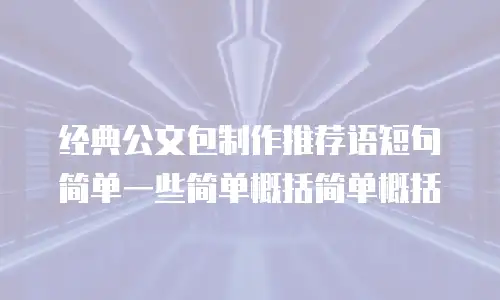 经典公文包制作推荐语短句简单一些简单概括简单概括