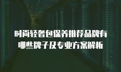 时尚轻奢包保养推荐品牌有哪些牌子及专业方案解析