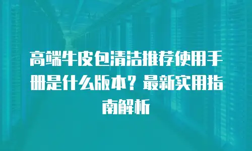 高端牛皮包清洁推荐使用手册是什么版本？最新实用指南解析