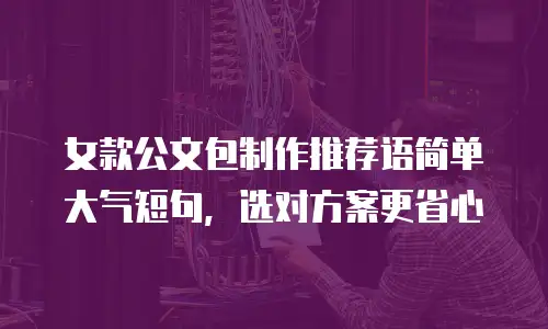 女款公文包制作推荐语简单大气短句，选对方案更省心