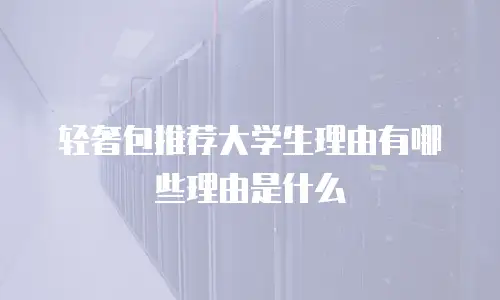轻奢包推荐大学生理由有哪些理由是什么