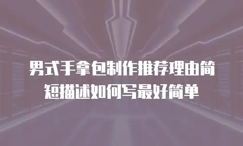 男式手拿包制作推荐理由简短描述如何写最好简单