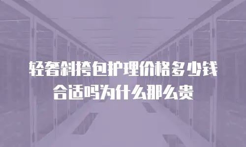 轻奢斜挎包护理价格多少钱合适吗为什么那么贵