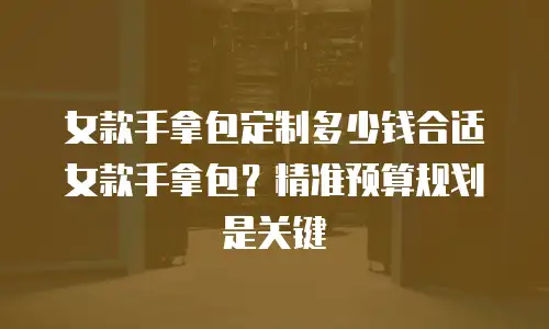 女款手拿包定制多少钱合适女款手拿包？精准预算规划是关键