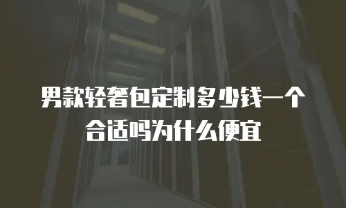 男款轻奢包定制多少钱一个合适吗为什么便宜