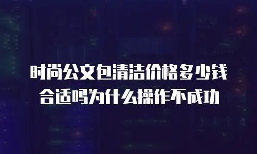 时尚公文包清洁价格多少钱合适吗为什么操作不成功