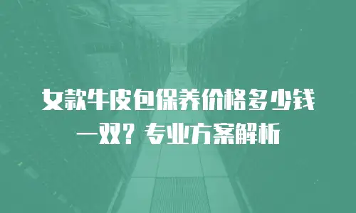女款牛皮包保养价格多少钱一双？专业方案解析