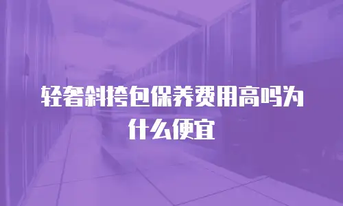 轻奢斜挎包保养费用高吗为什么便宜