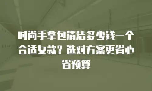 时尚手拿包清洁多少钱一个合适女款？选对方案更省心省预算