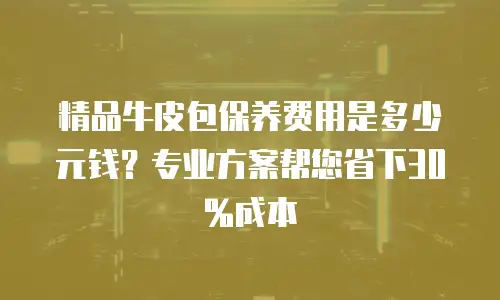 精品牛皮包保养费用是多少元钱？专业方案帮您省下30%成本